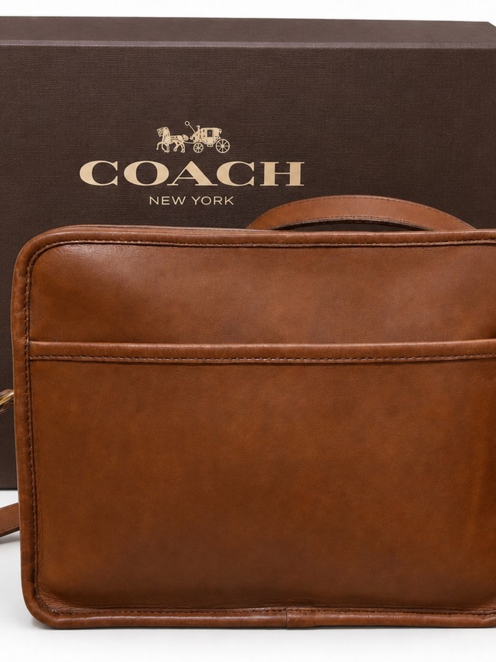 Old COACH City Brown Bag Made In New York City 80s
